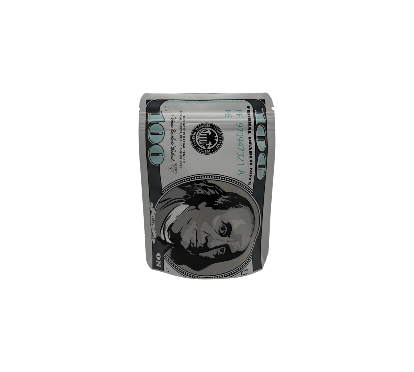 10x leere PE-Verpackungen – 100-Dollar-Design