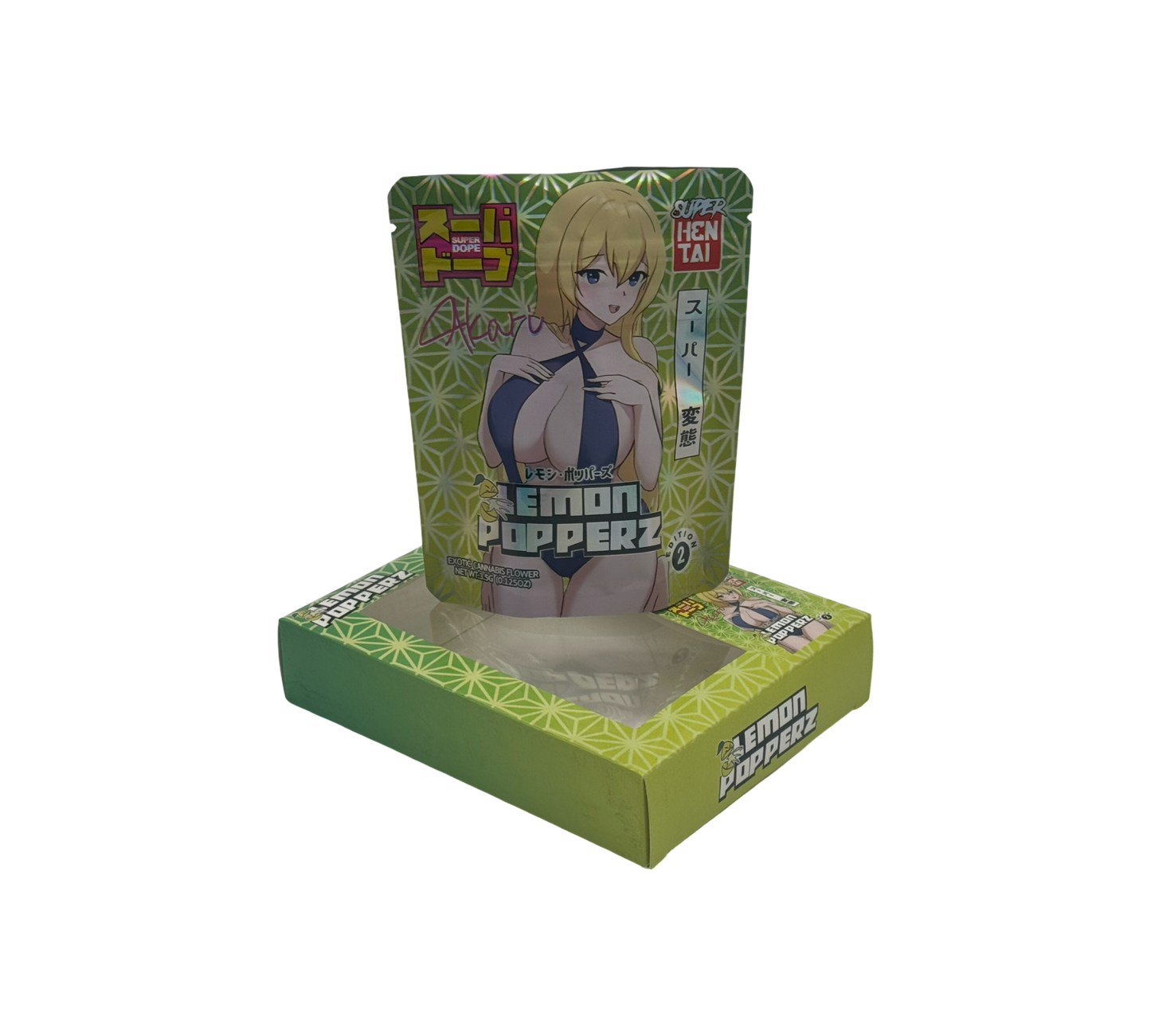 1x Lemon Popperz - Box & Pack im Set - leer