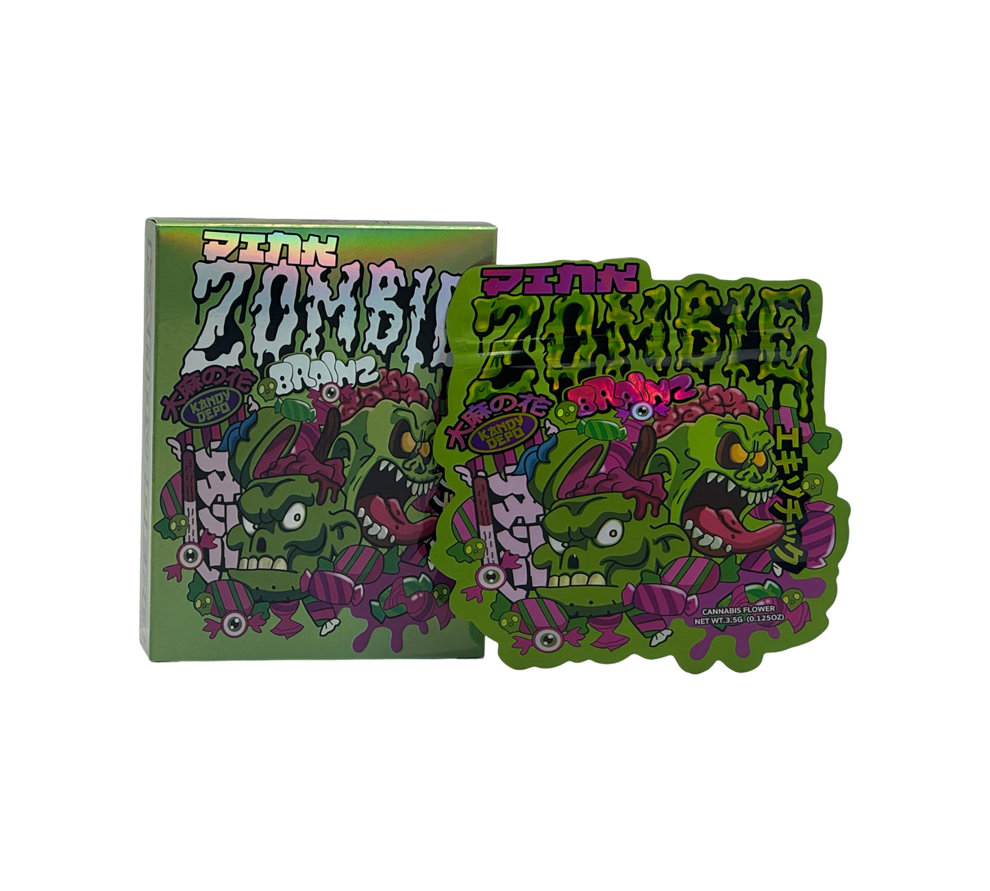 1x Zombie Brain - Box & Pack im Set - leer
