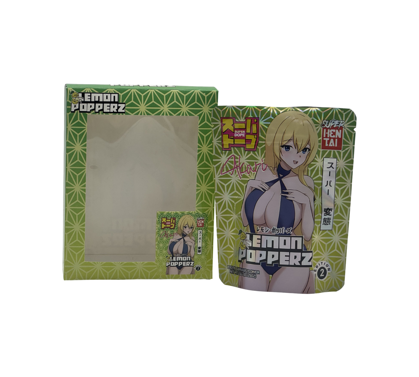 1x Lemon Popperz - Box & Pack im Set - leer