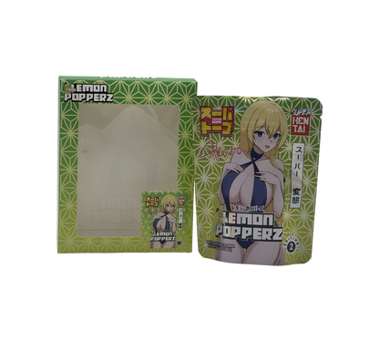 1x Lemon Popperz - Box & Pack im Set - leer