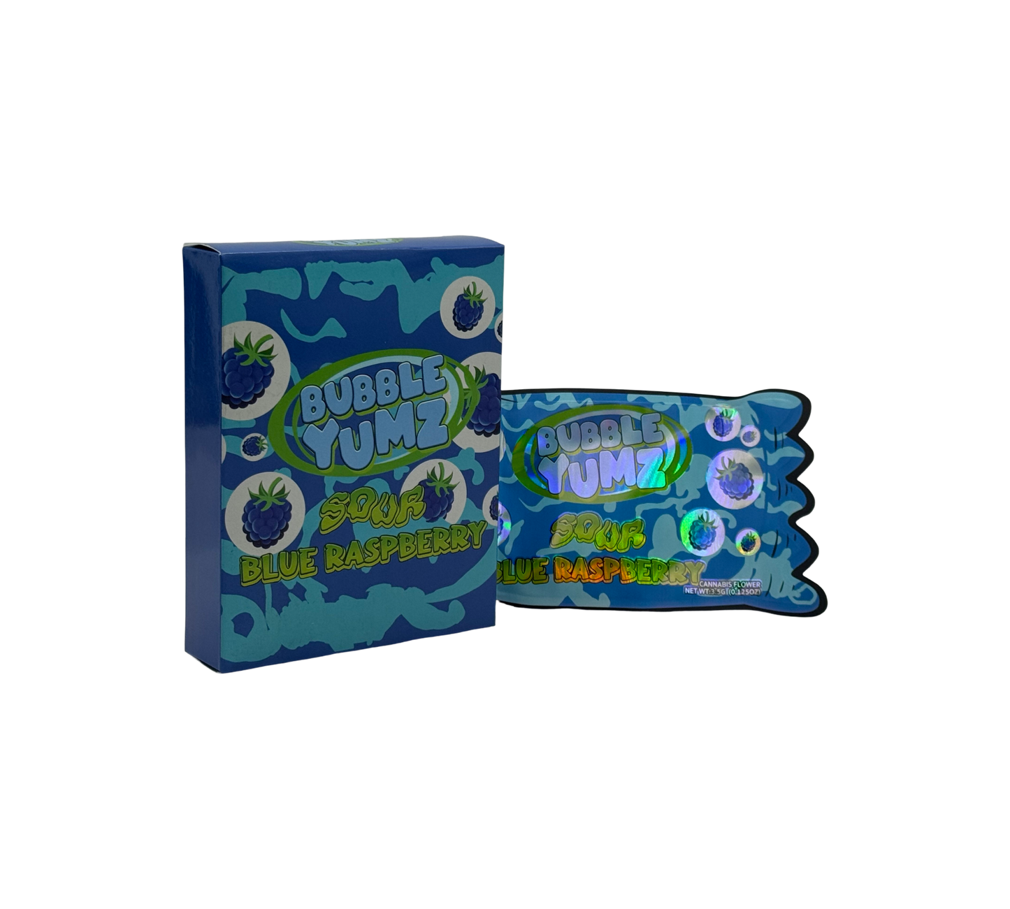 1x Sour Blue - Box & Pack im Set - leer