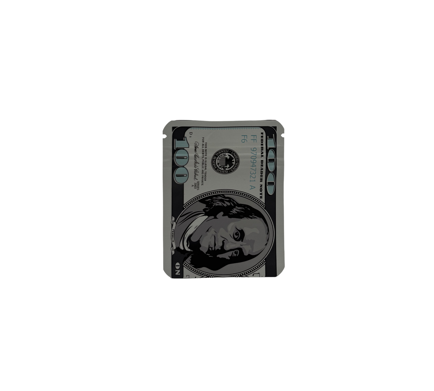 10x leere PE-Verpackungen – 100-Dollar-Design