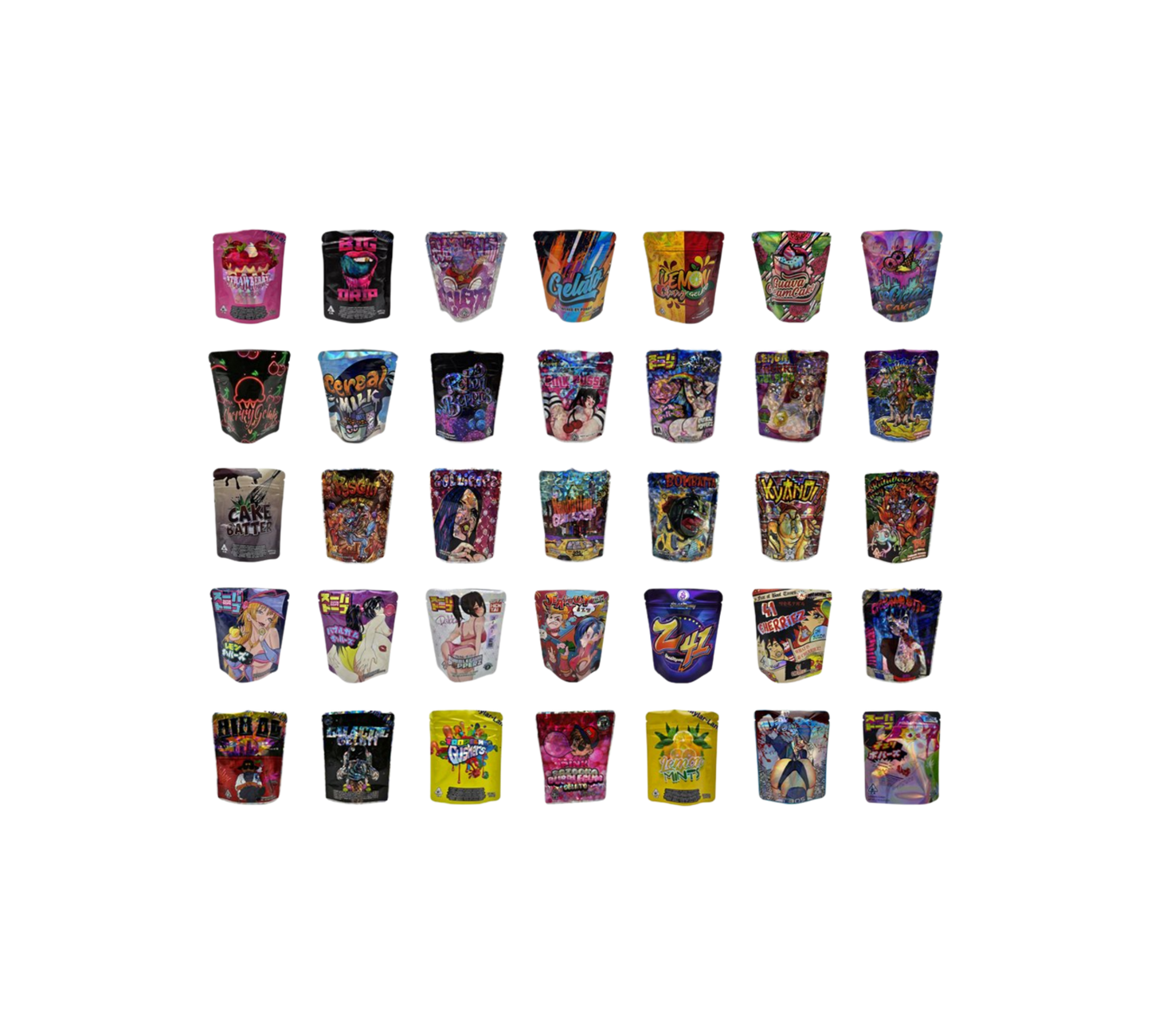 25x Mix Holo Pack´s 3,5 - leere PE Verpackungen