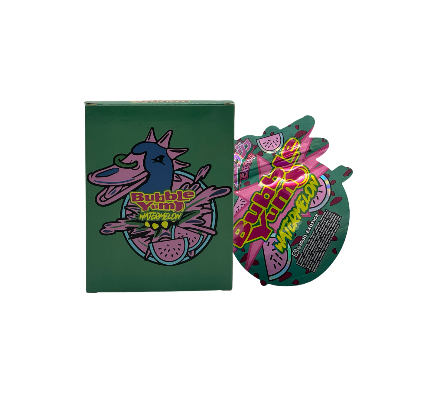 1x Watermelon Bubble - Box & Pack im Set - leer