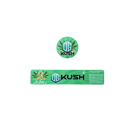 10x Green Kush Aufkleber / Sticker für Jar´s