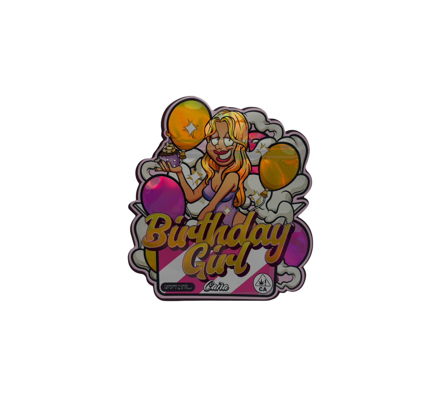 10x Birthday Girl - leere PE Verpackungen Shape