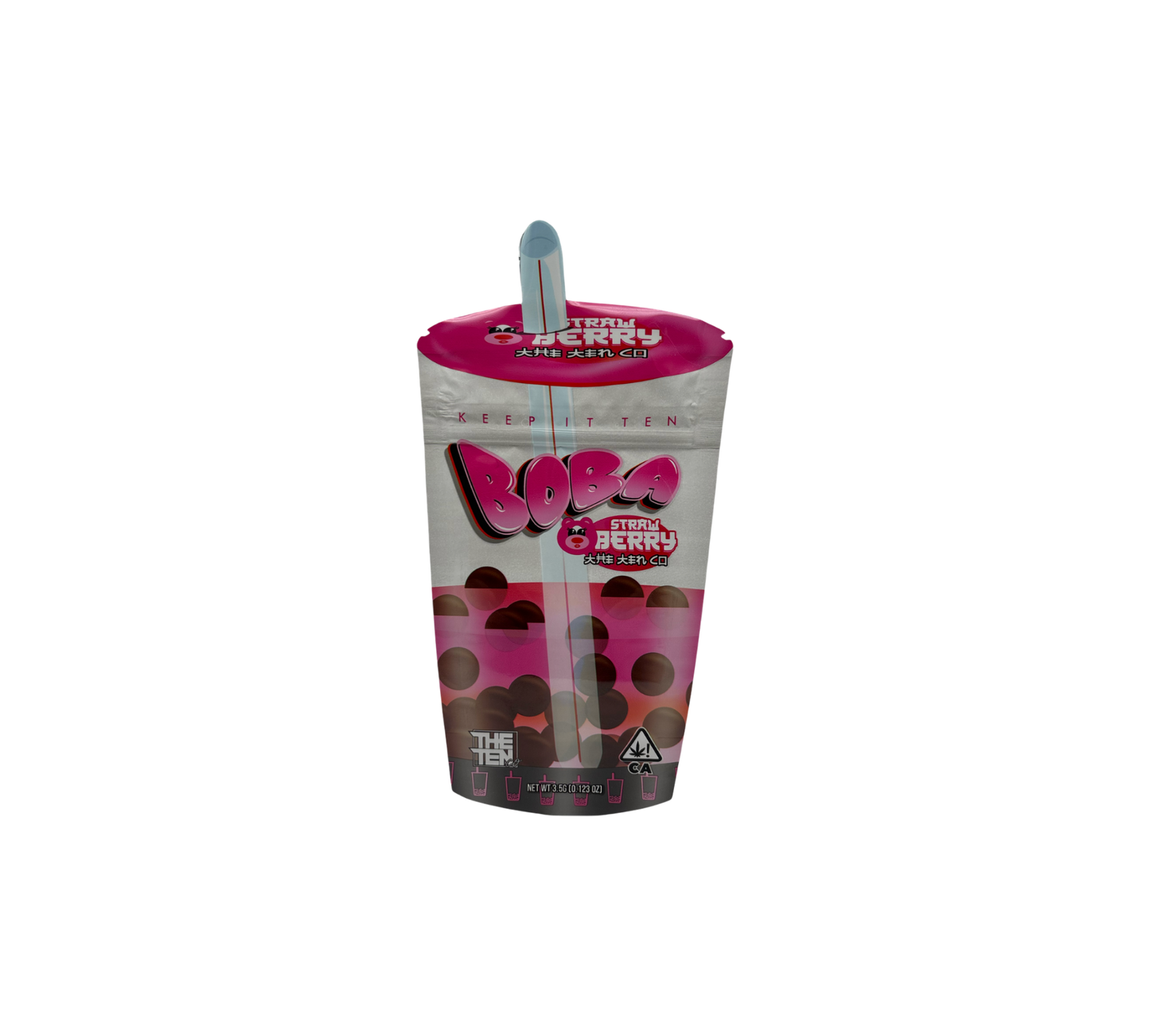 10x Pink Boba - leere PE Verpackungen Shape