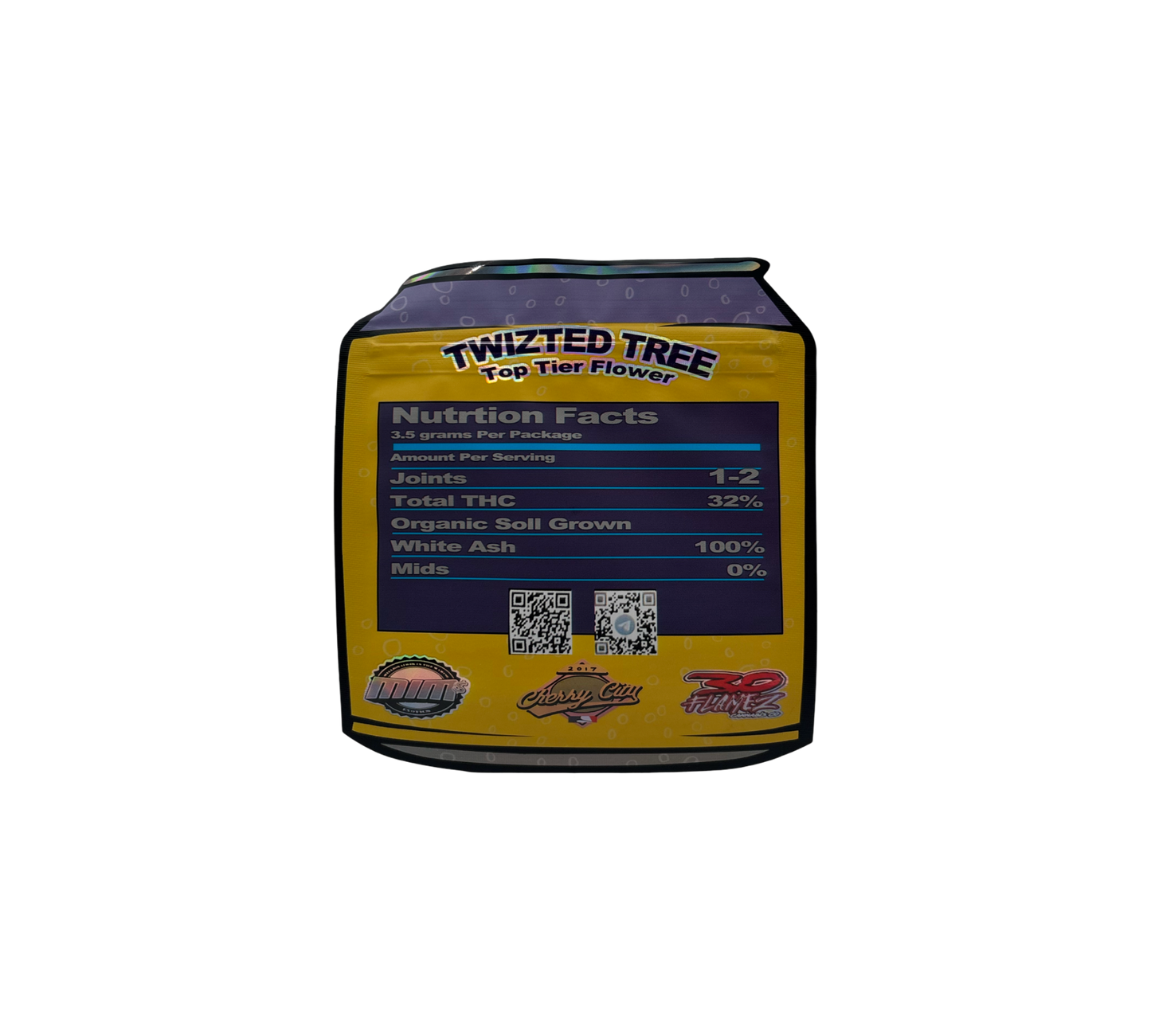 10x Yellow Twizted - leere PE Verpackungen Shape