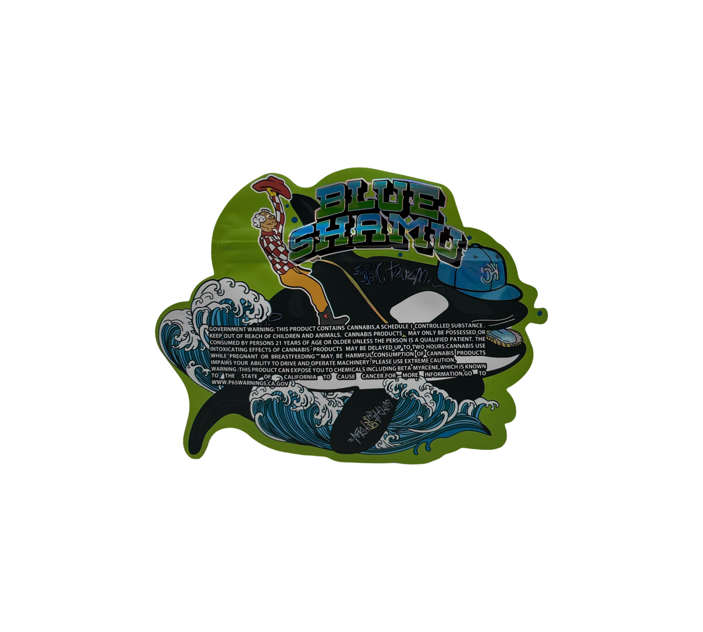 10x Blue Shamu - leere PE Verpackungen Shape