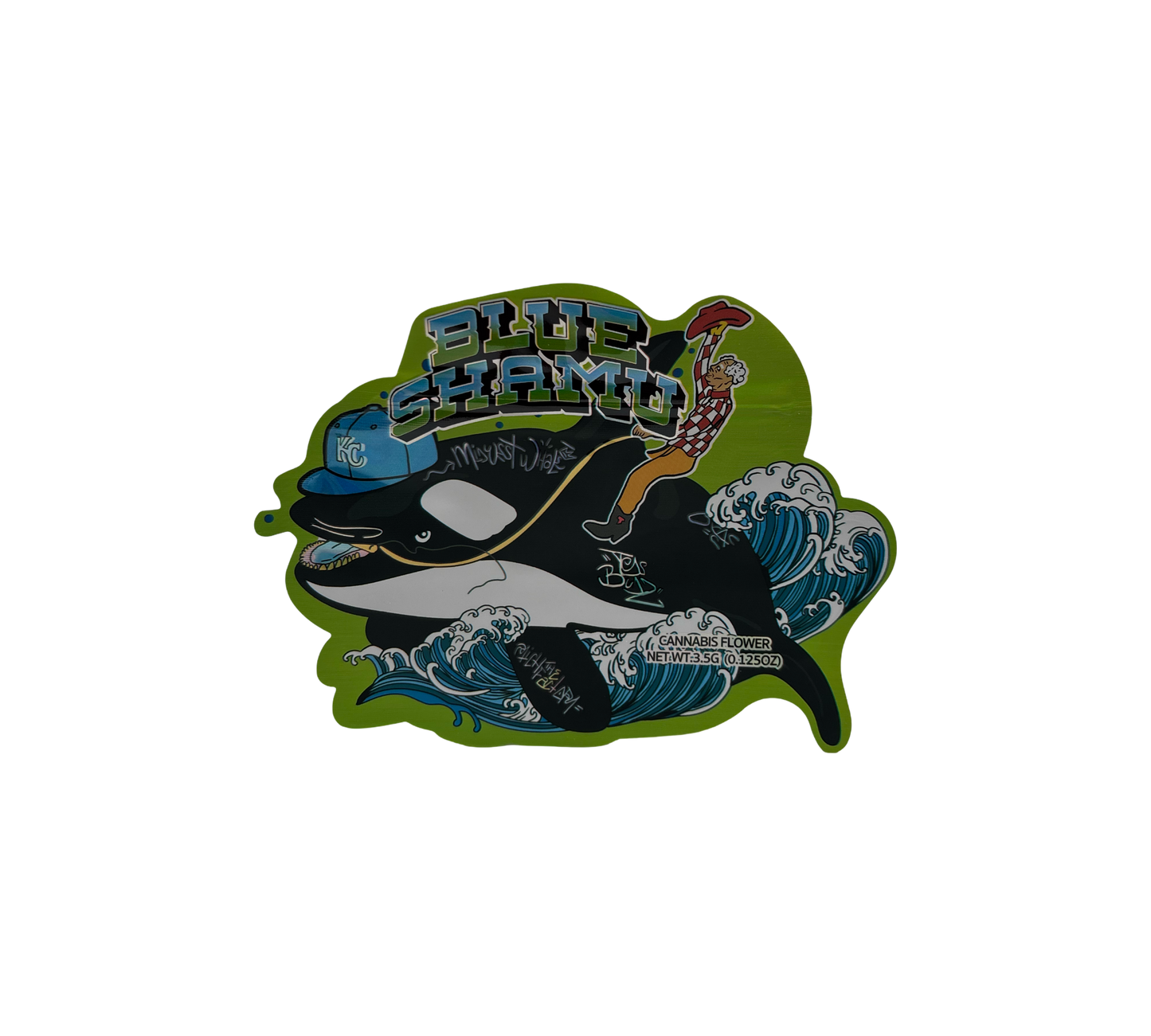 10x Blue Shamu - leere PE Verpackungen Shape