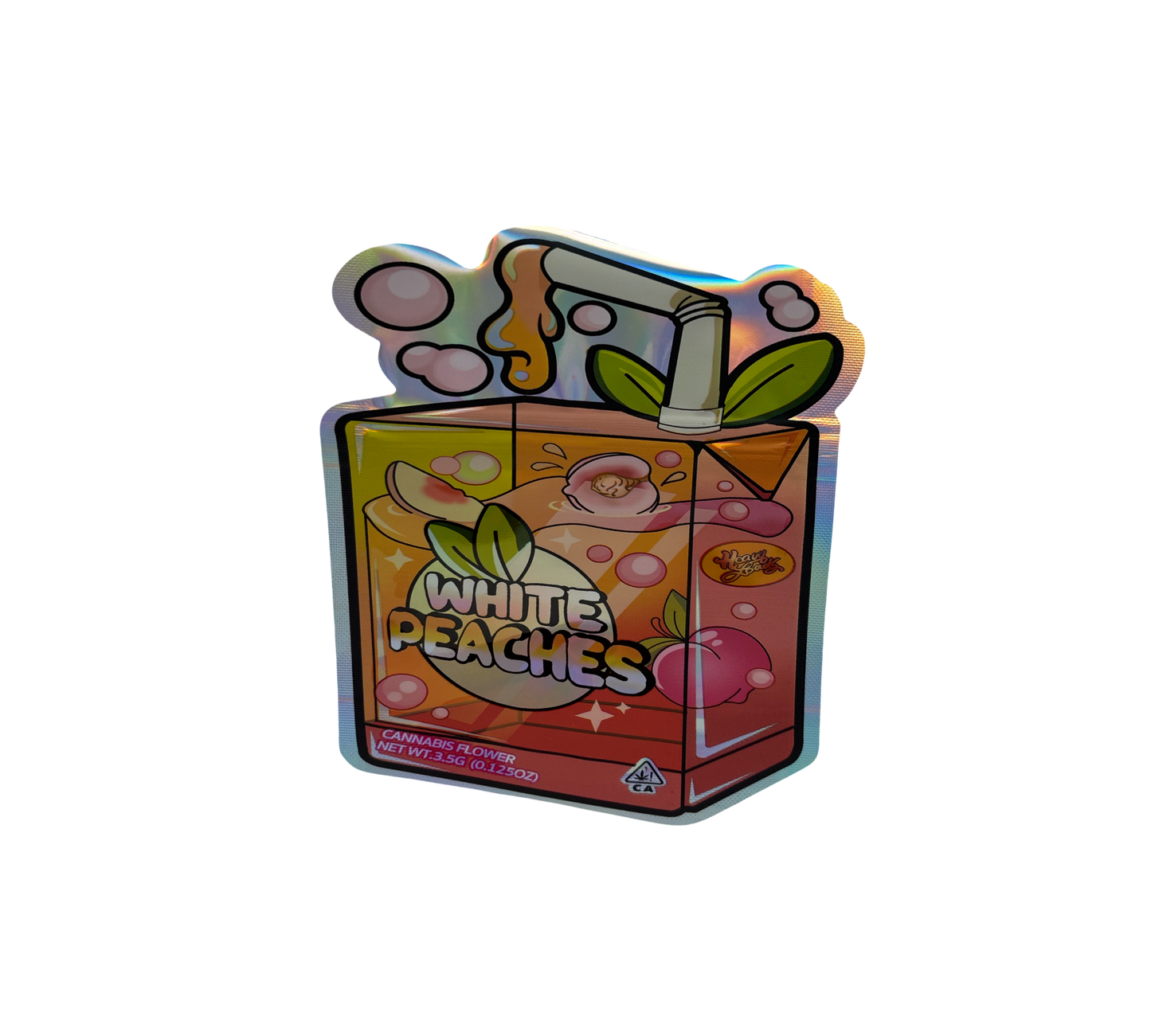 10x White Peaches - leere PE Verpackungen Shape