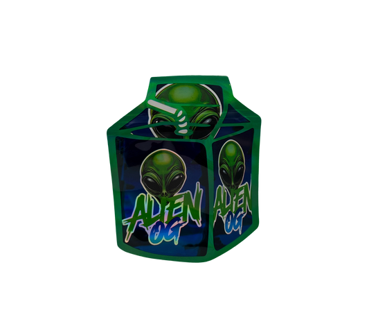 10x Green Alien - leere PE Verpackungen Shape