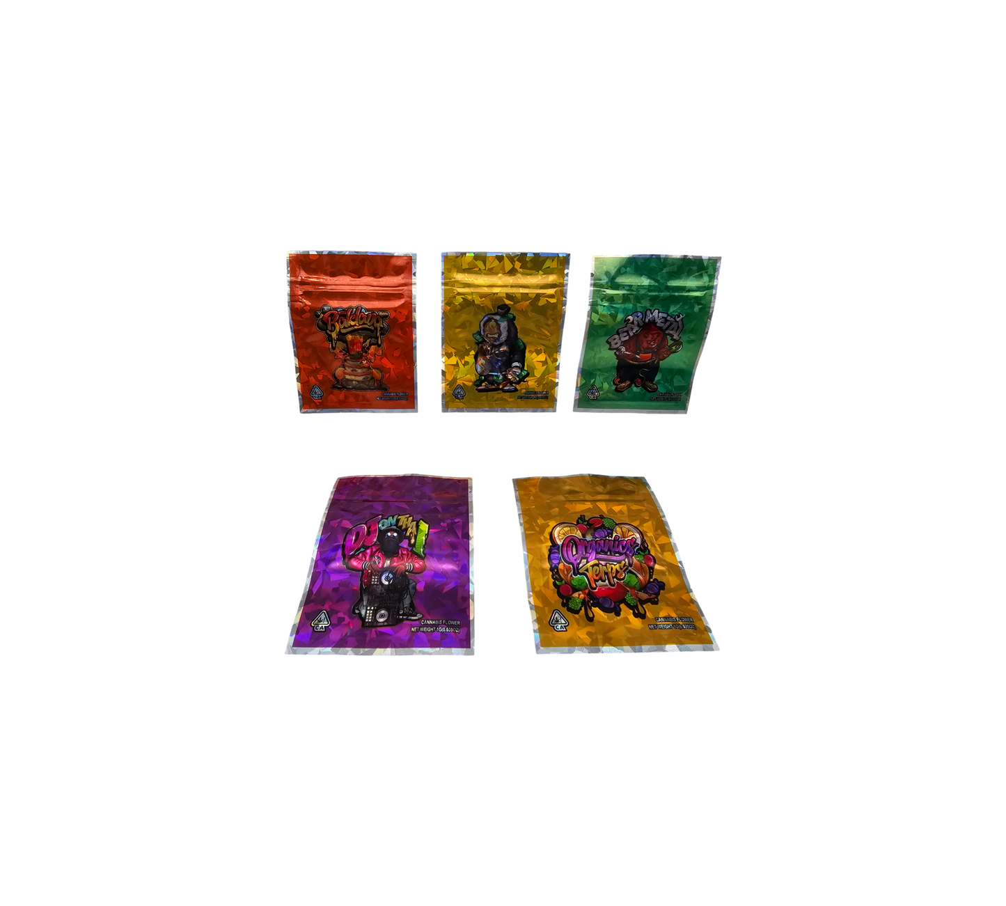 10x Holo Mix – leere PE Verpackungen