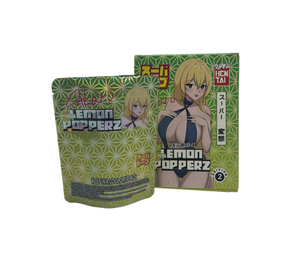 1x Lemon Popperz - Box & Pack im Set - leer