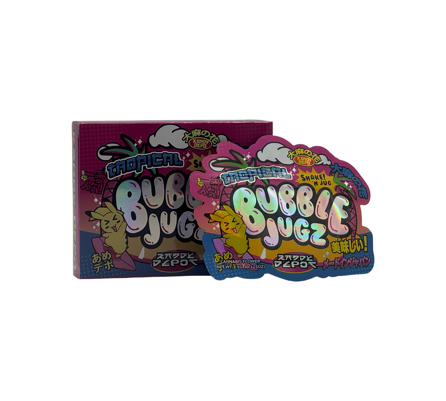 1x Tropical Bubble - Box & Pack im Set - leer
