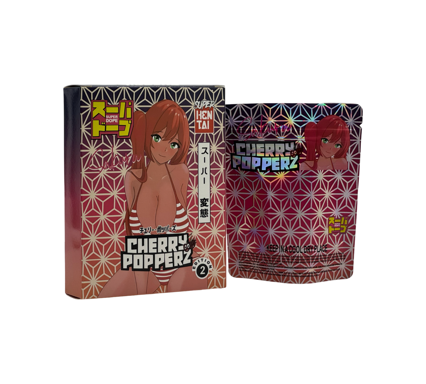 1x Cherry Popperz - Box & Pack im Set - leer