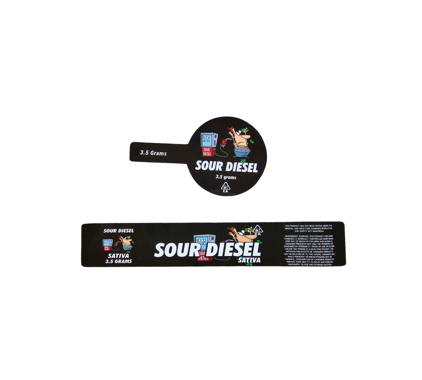 10x Sour Diesel Aufkleber / Sticker für Jar´s