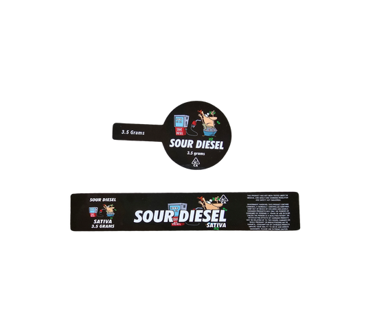 10x Sour Diesel Aufkleber / Sticker für Jar´s